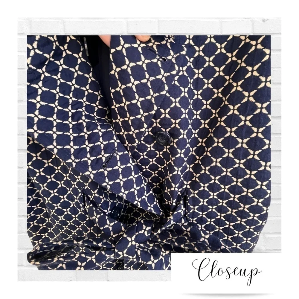 Liz Claiborne Sz Lg Double Breasted Short Sleeve Coat Old Money Preppy Career